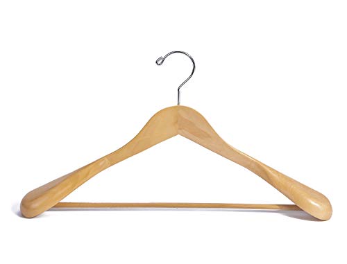 Perfecasa Premium Wooden Suit Hangers, with Noise Canceling Hook, Non