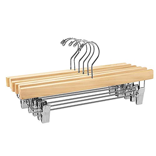 Classical Solid Wooden Top/Bottom Clothes Hangers in Walunt Finish