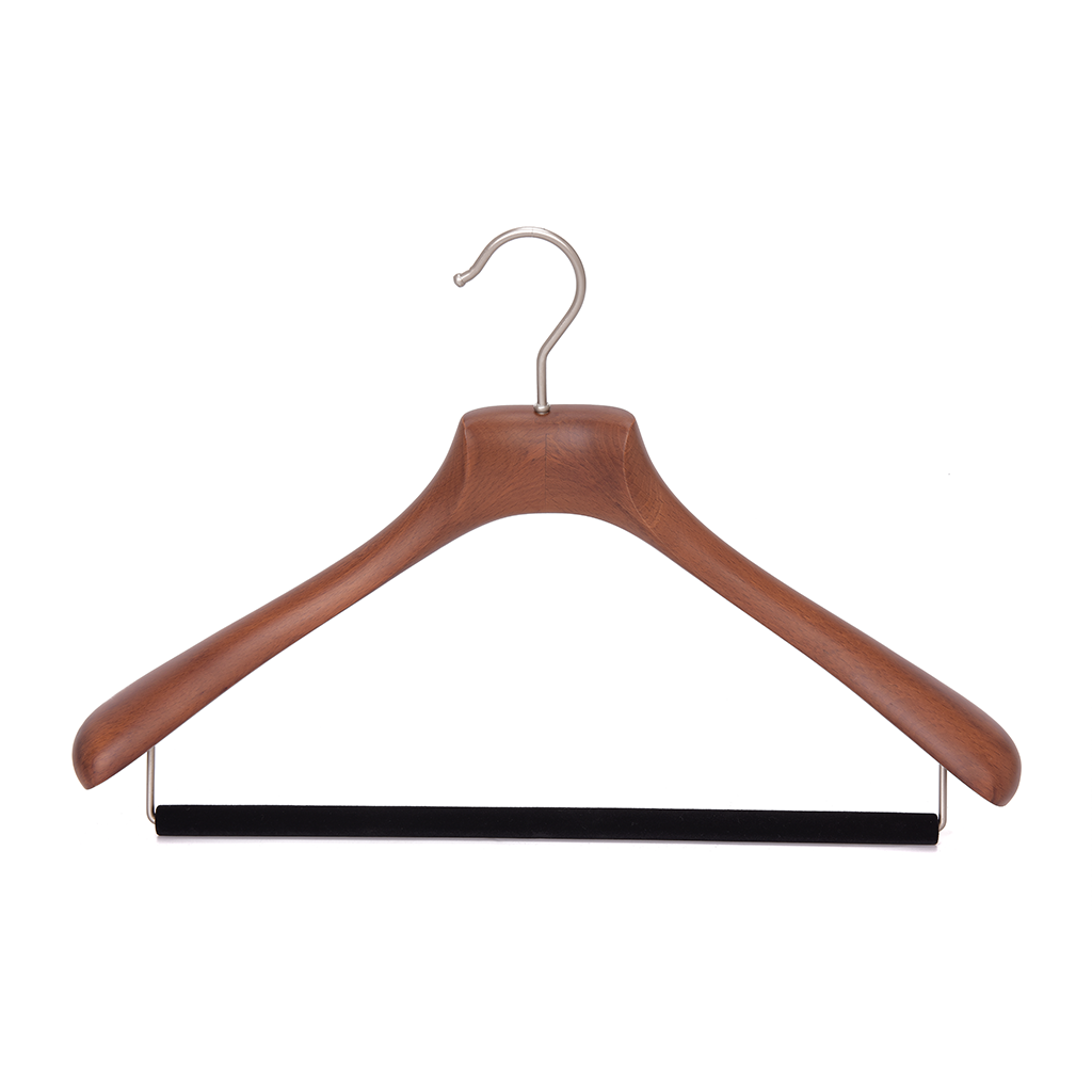Contoured Wooden Clothes Hangers: White Wood Top Garment Hangers of Curved  Shape with Bar for Adult Coats/Suits/Shirts Display - China Wood Hangers  and Clothes Hangers price