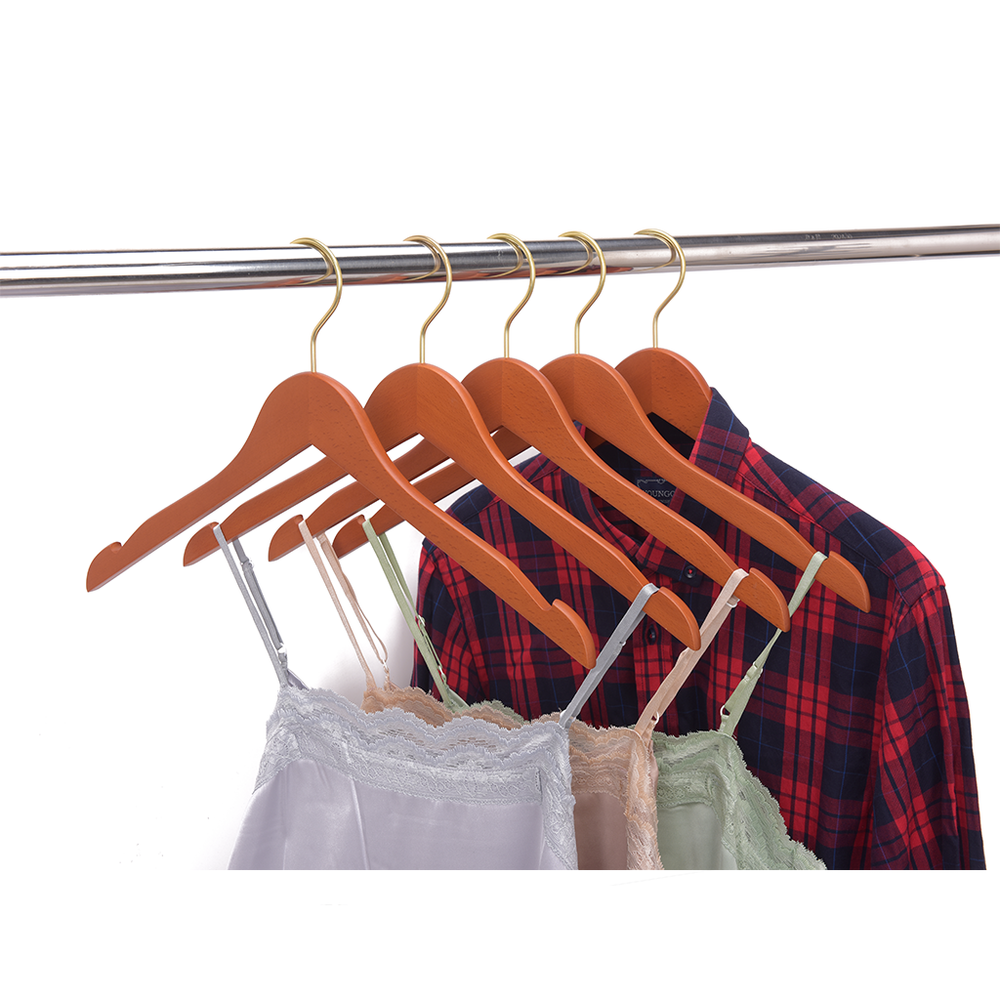 Wooden hangers for men's shirt in natural beech with thin shoulder