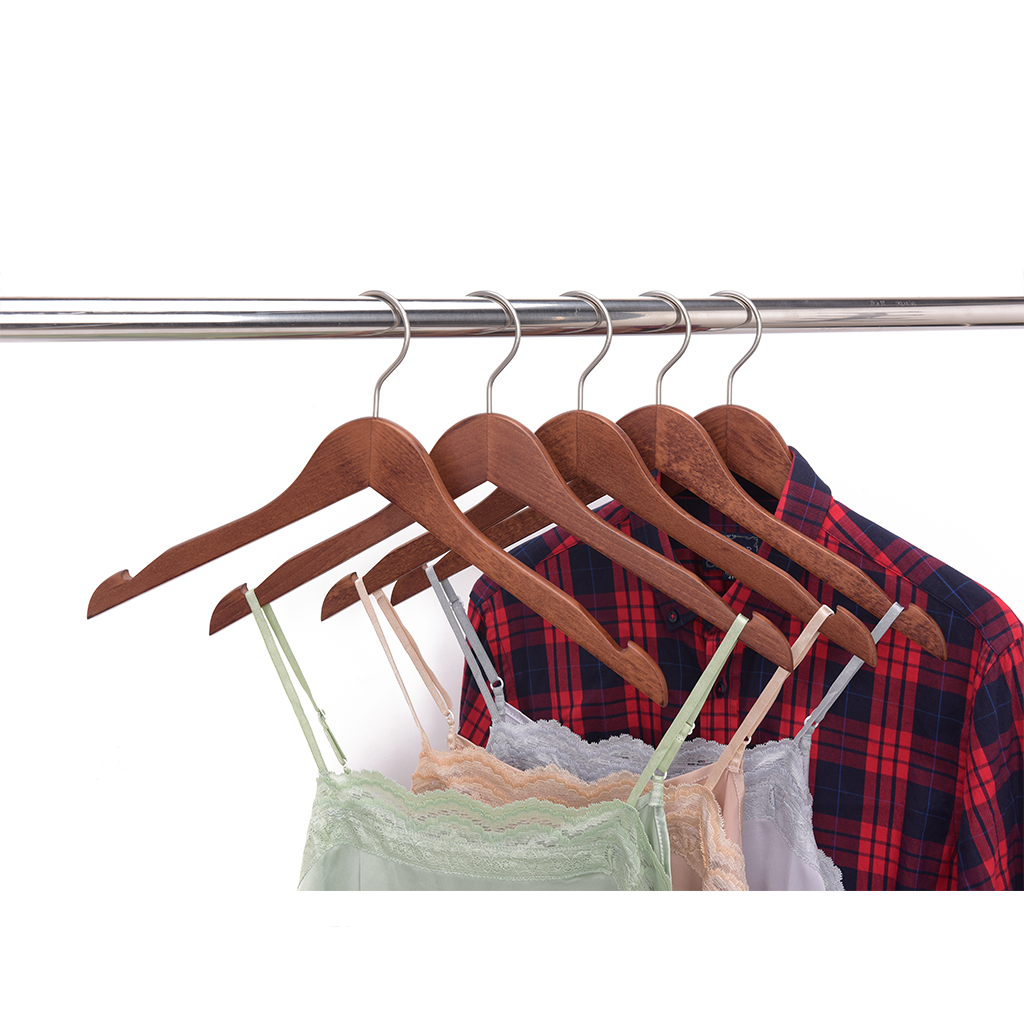 High-Grade Wide Shoulder Wooden Hangers 10 Pack with Non Slip Pants Bar -  Smooth Finish Solid Wood Suit Hanger Coat Hanger, Holds upto 20lbs, 360°  Swivel Hook, for Dress, Jacket, Heavy Clothes