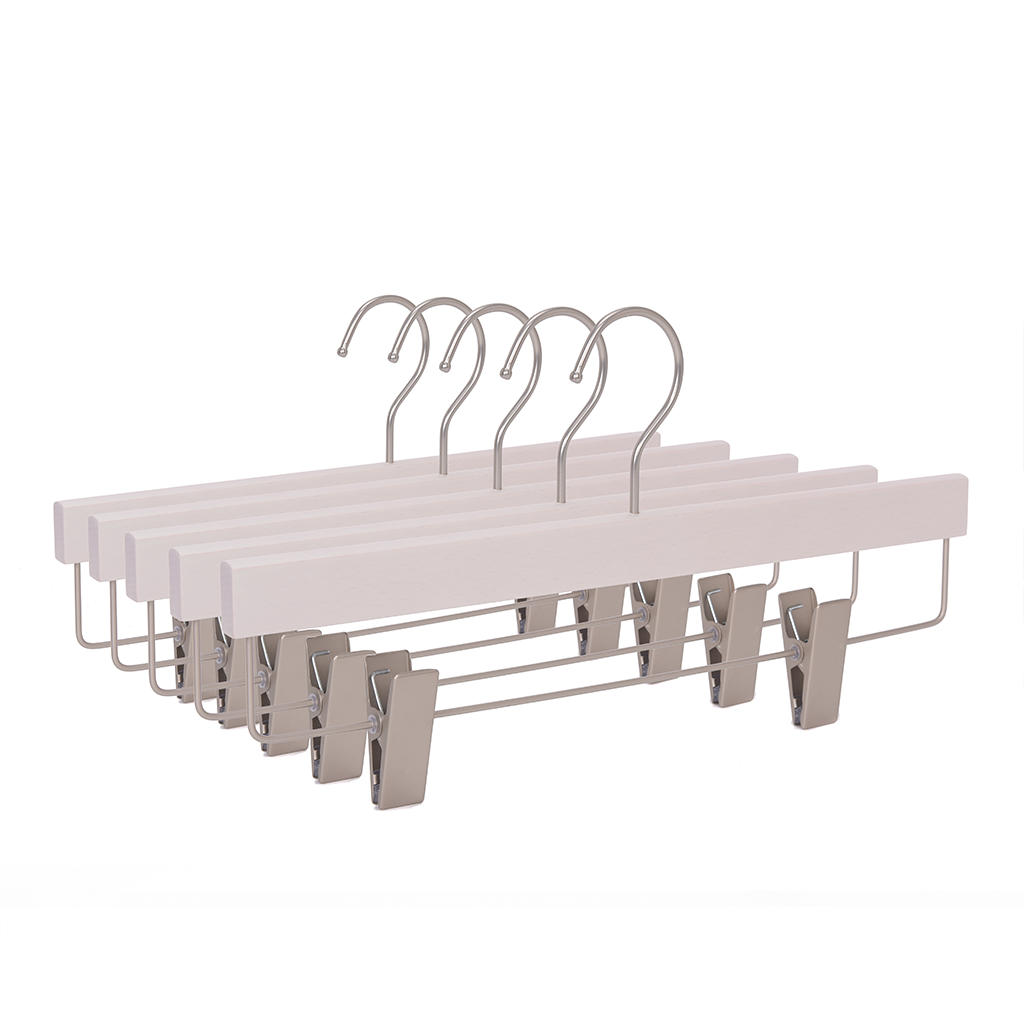 Classical Solid Wooden Top/Bottom Clothes Hangers in Walunt Finish